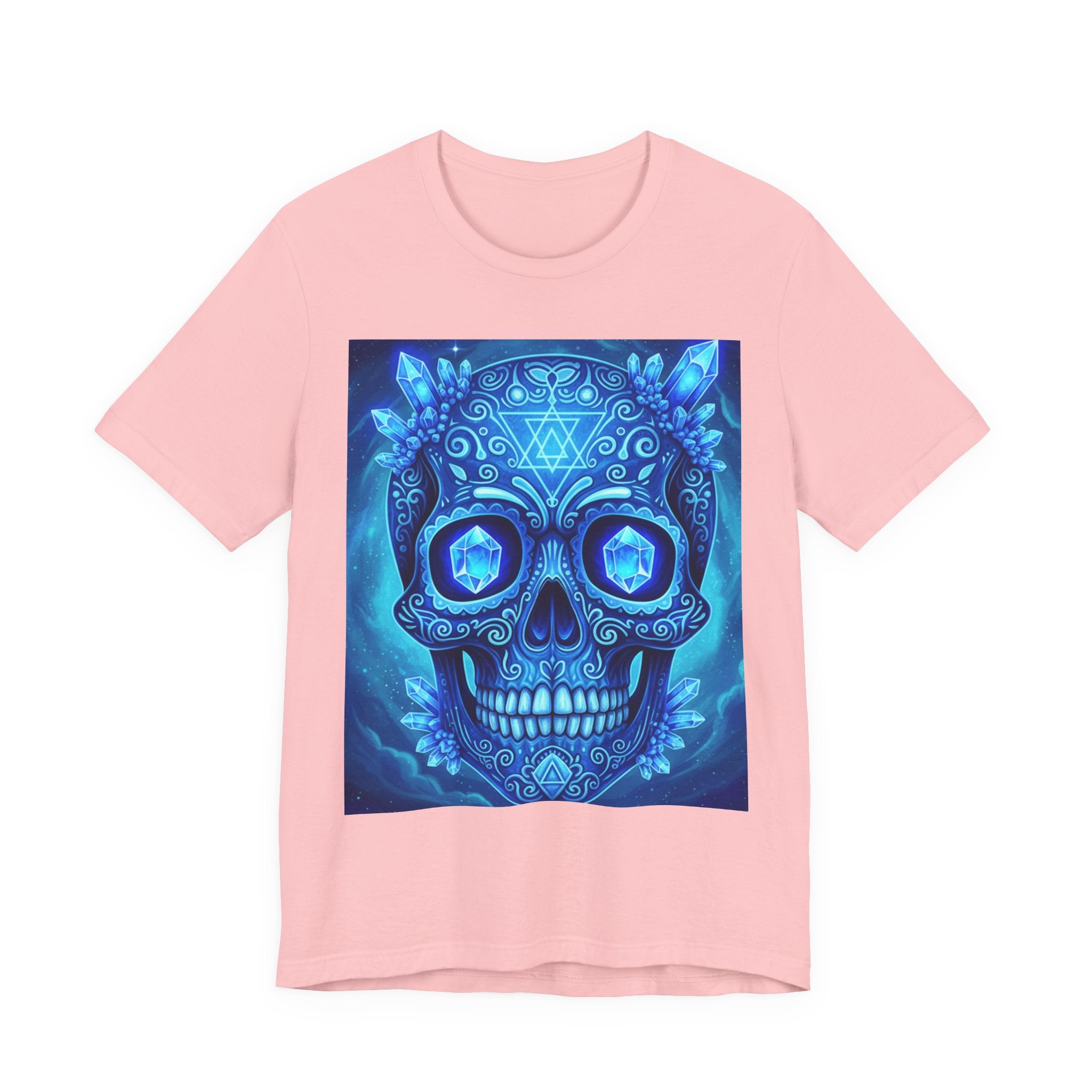 Vibrant Skull Art Tee, Unisex Tee, Graphic T-Shirt, Festival Wear, Halloween Shirt, Bohemian Style