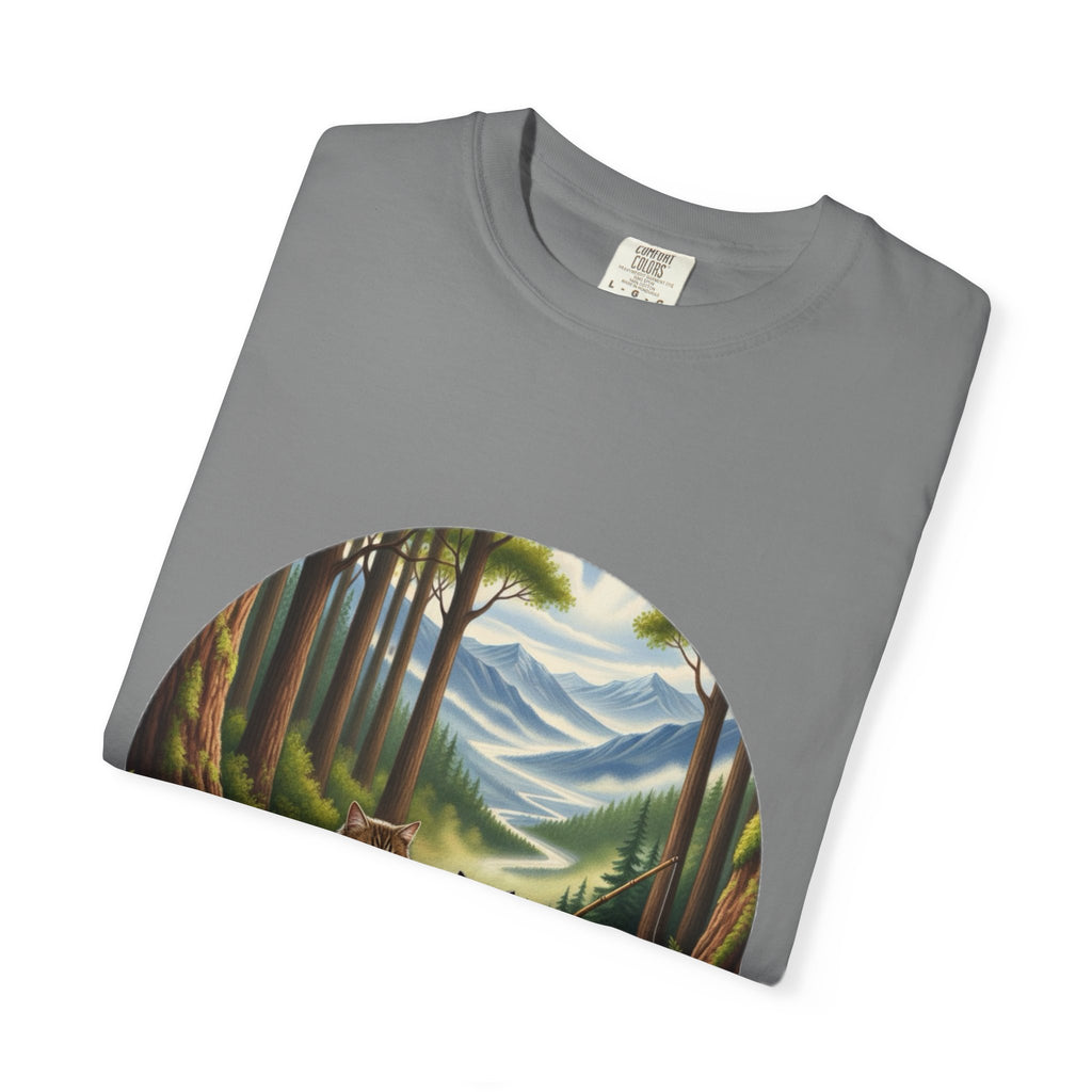 Cat Lover T-Shirt - Two Cats Enjoying Mountain Stream