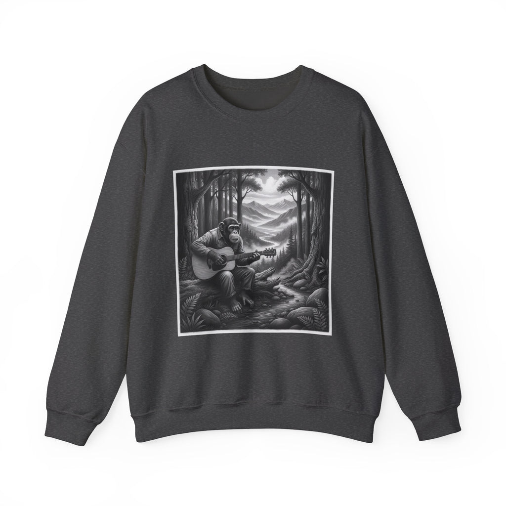 Cozy Wilderness Themed Sweatshirt, Unisex Heavy Blend Crewneck, Music Lover Gift, Nature Inspired Apparel, Perfect for Fall, Hiking, Camping