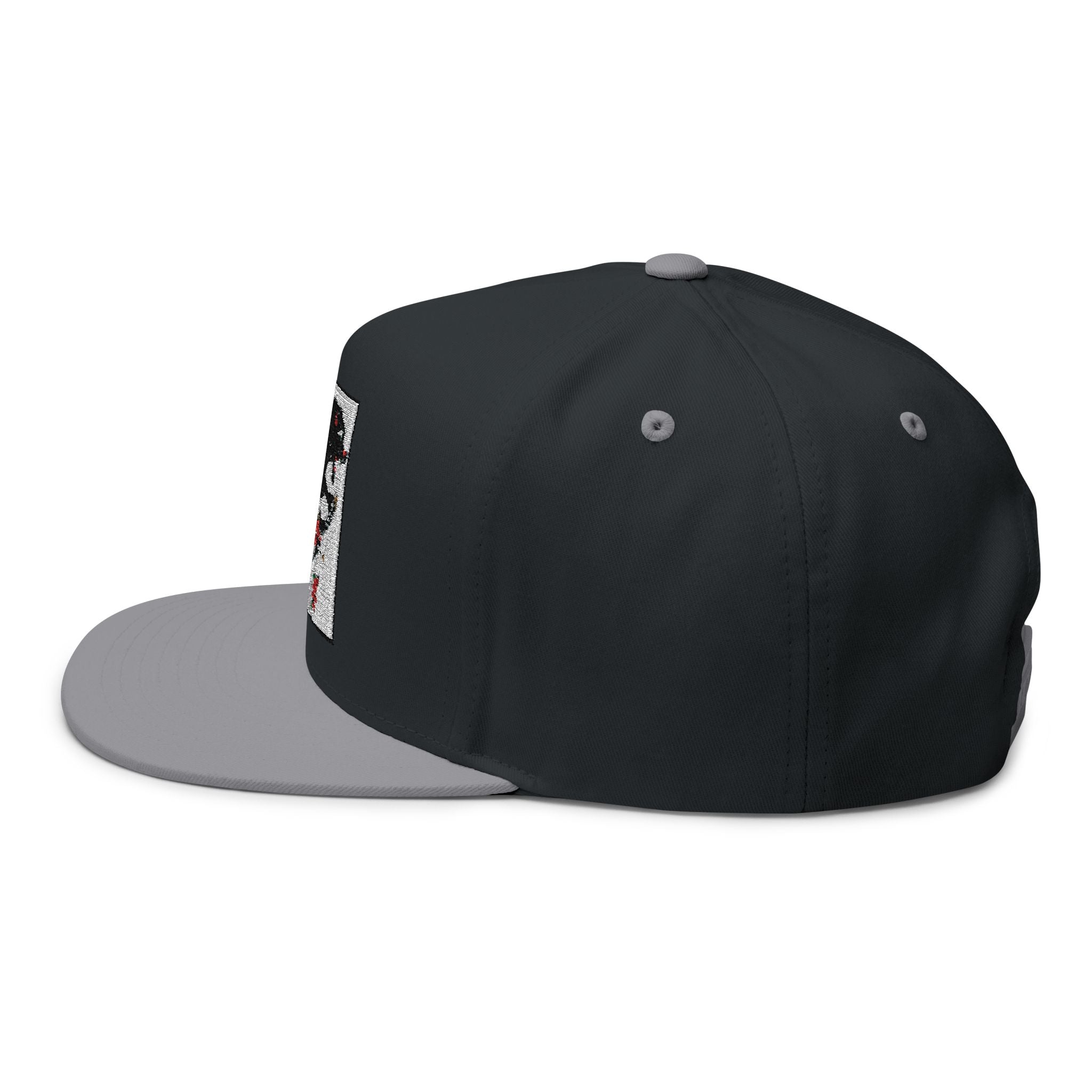 Stylish Embroidered Flat Bill Cap - Panther Design, Streetwear, Gift for Him, Accessory for All Occasions