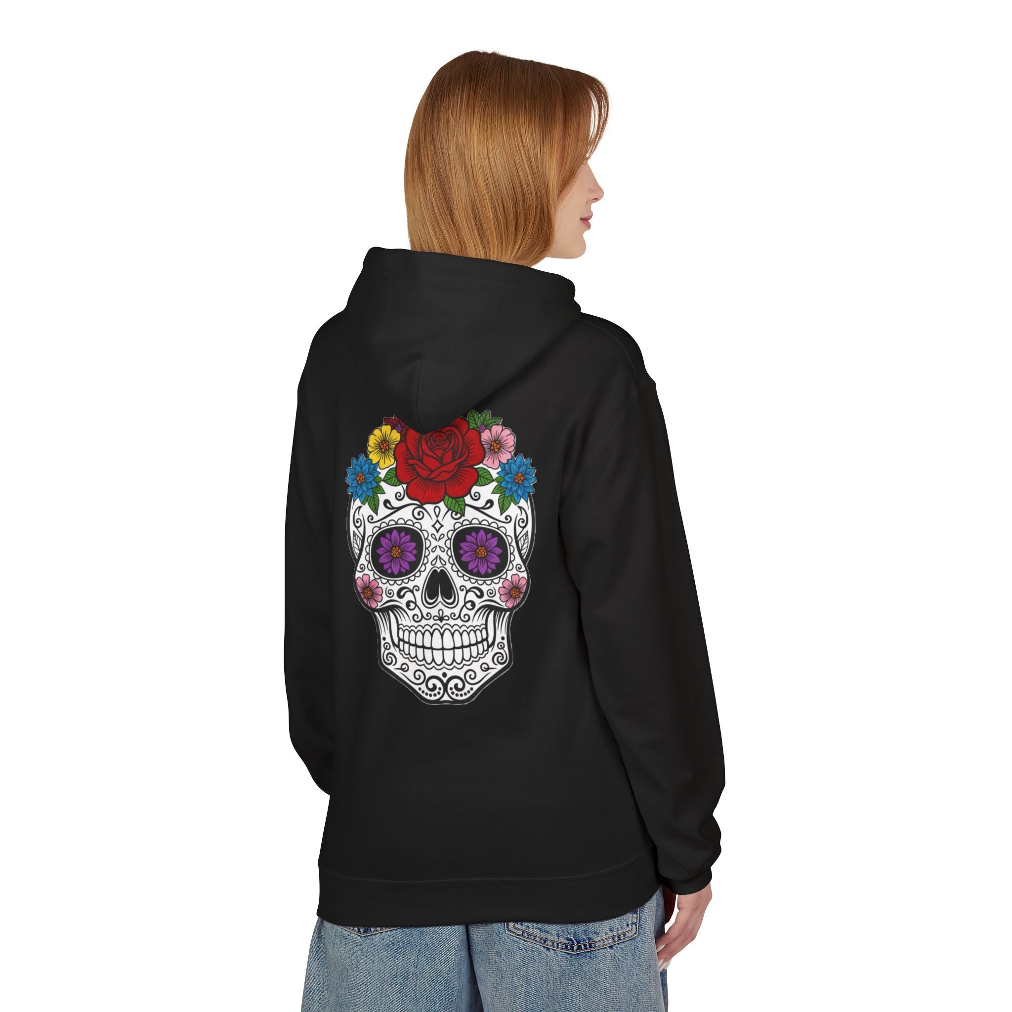Bohemian Floral Skull Hoodie, Casual Unisex Sweatshirt, Trendy Gift for Her, Music Festival Apparel, Halloween Costume