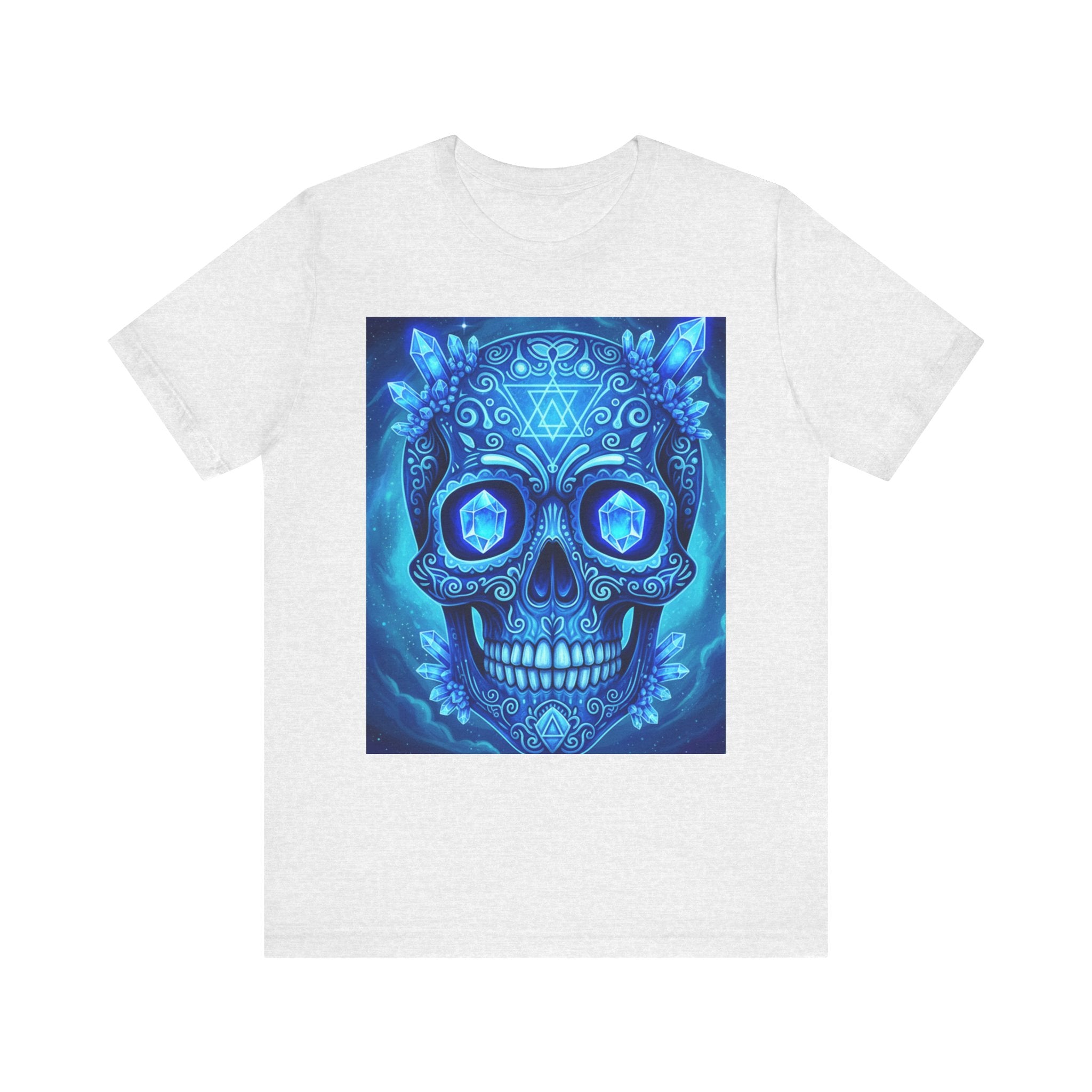 Vibrant Skull Art Tee, Unisex Tee, Graphic T-Shirt, Festival Wear, Halloween Shirt, Bohemian Style