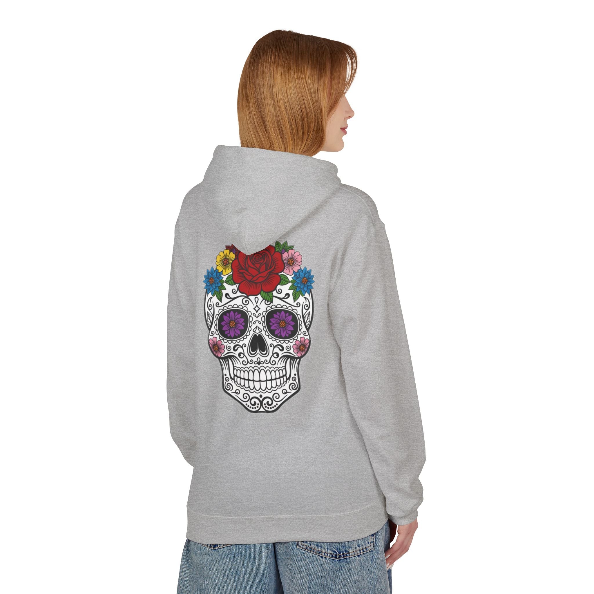 Bohemian Floral Skull Hoodie, Casual Unisex Sweatshirt, Trendy Gift for Her, Music Festival Apparel, Halloween Costume