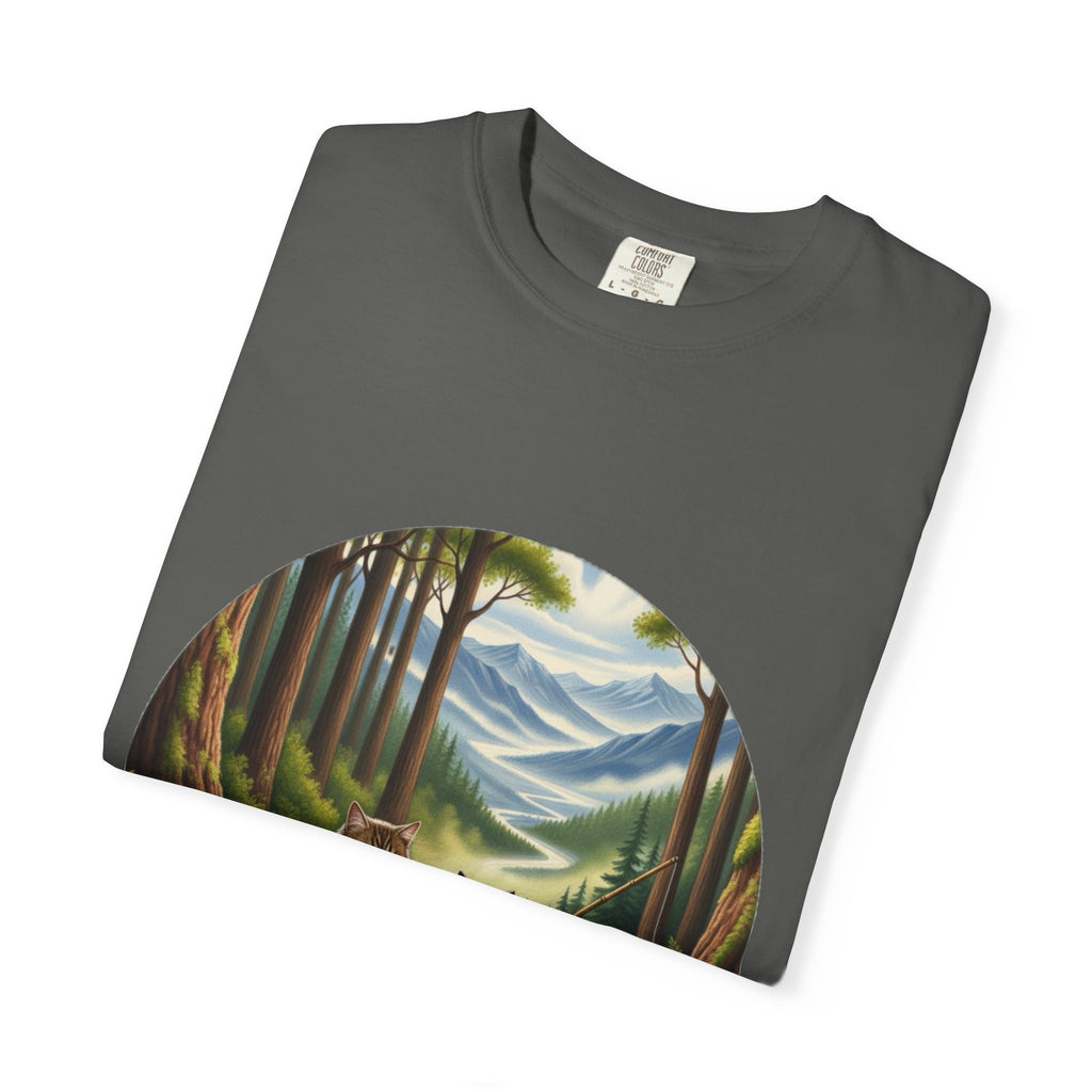 Cat Lover T-Shirt - Two Cats Enjoying Mountain Stream