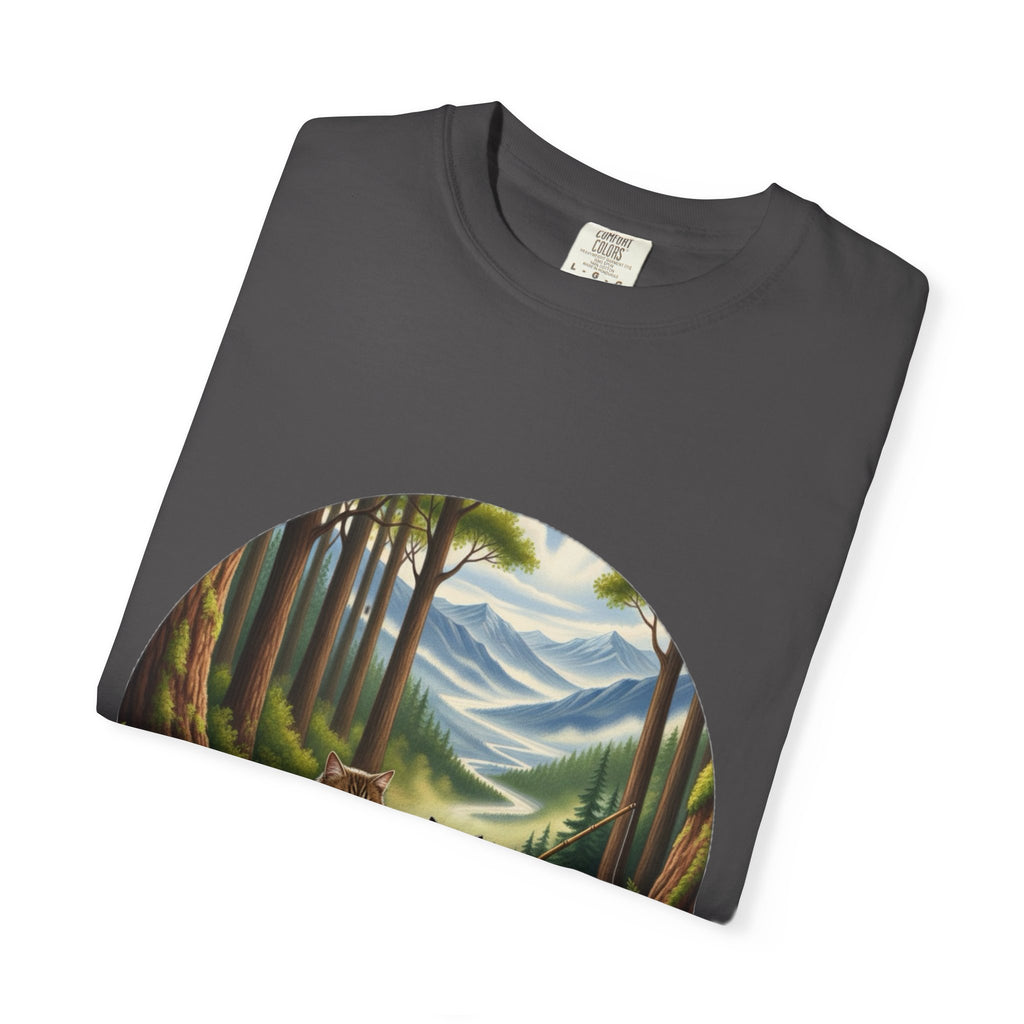 Cat Lover T-Shirt - Two Cats Enjoying Mountain Stream