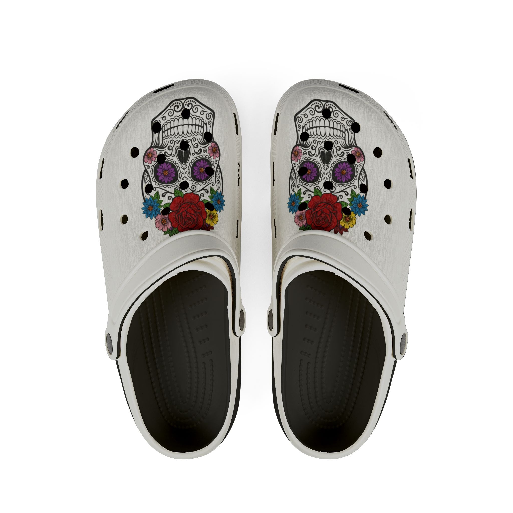 Colorful Skull Printed EVA Foam Clogs | Funky Comfort Footwear, Casual Summer Shoes, Gift for Festivals, Fun Outfits, Lightweight Slip-Ons