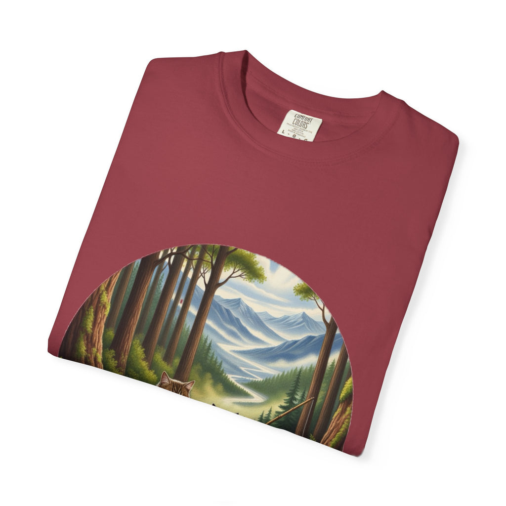 Cat Lover T-Shirt - Two Cats Enjoying Mountain Stream