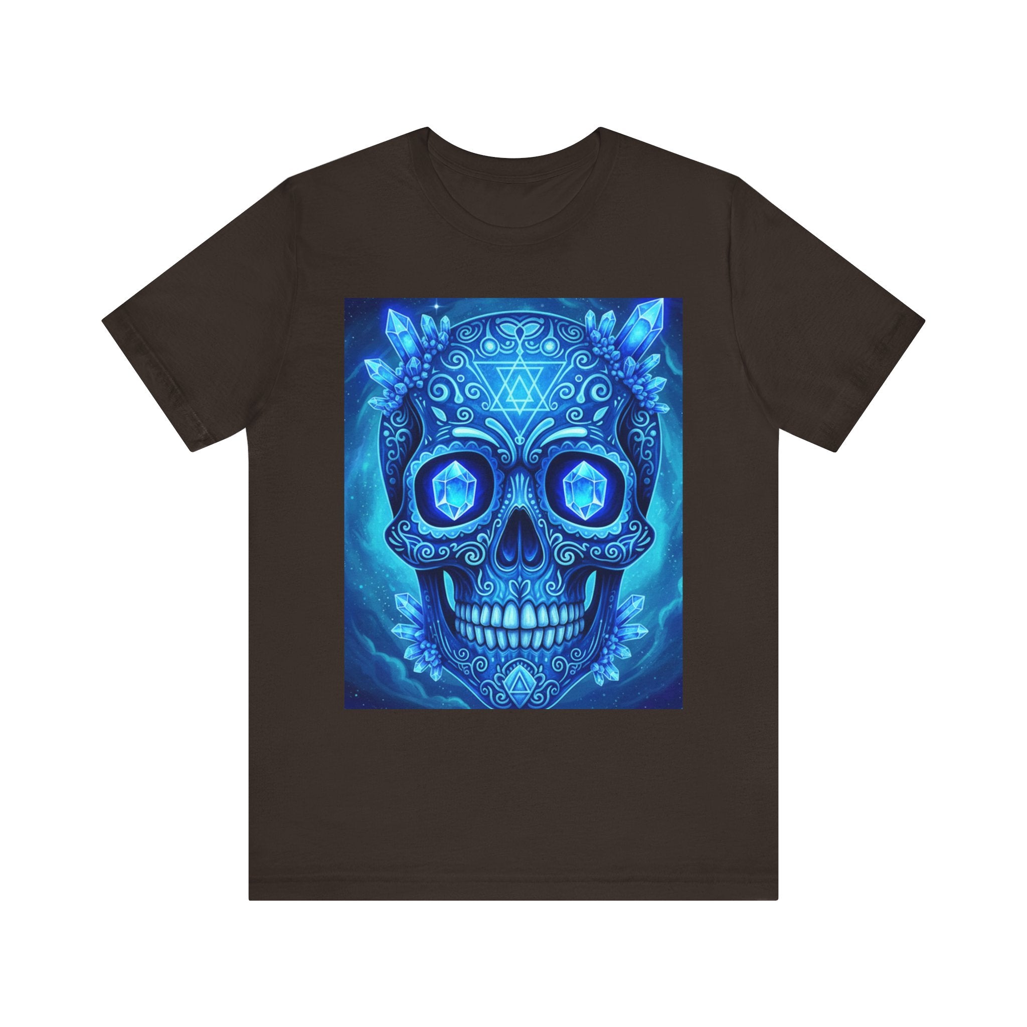 Vibrant Skull Art Tee, Unisex Tee, Graphic T-Shirt, Festival Wear, Halloween Shirt, Bohemian Style