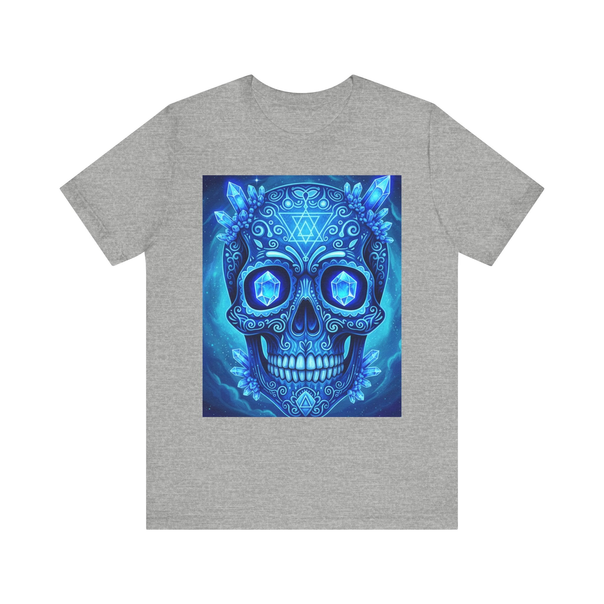 Vibrant Skull Art Tee, Unisex Tee, Graphic T-Shirt, Festival Wear, Halloween Shirt, Bohemian Style