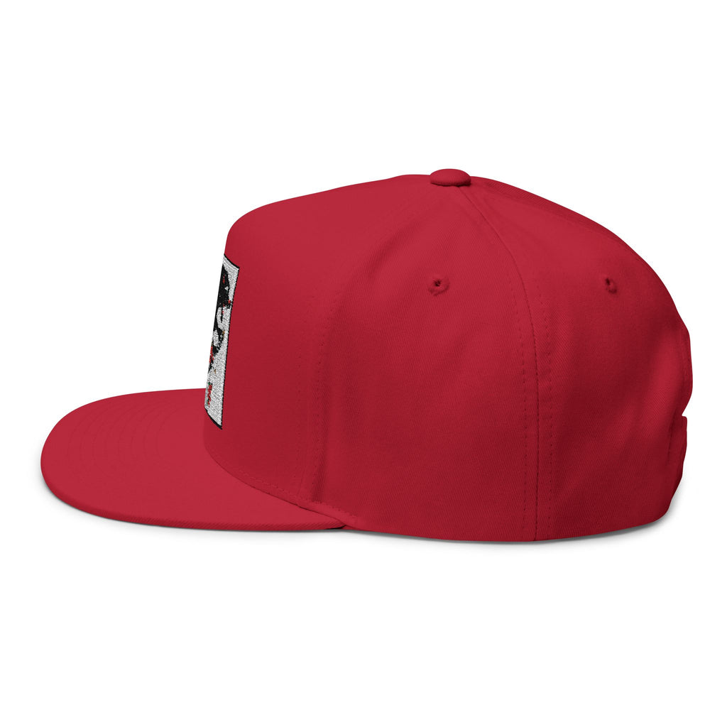 Stylish Embroidered Flat Bill Cap - Panther Design, Streetwear, Gift for Him, Accessory for All Occasions