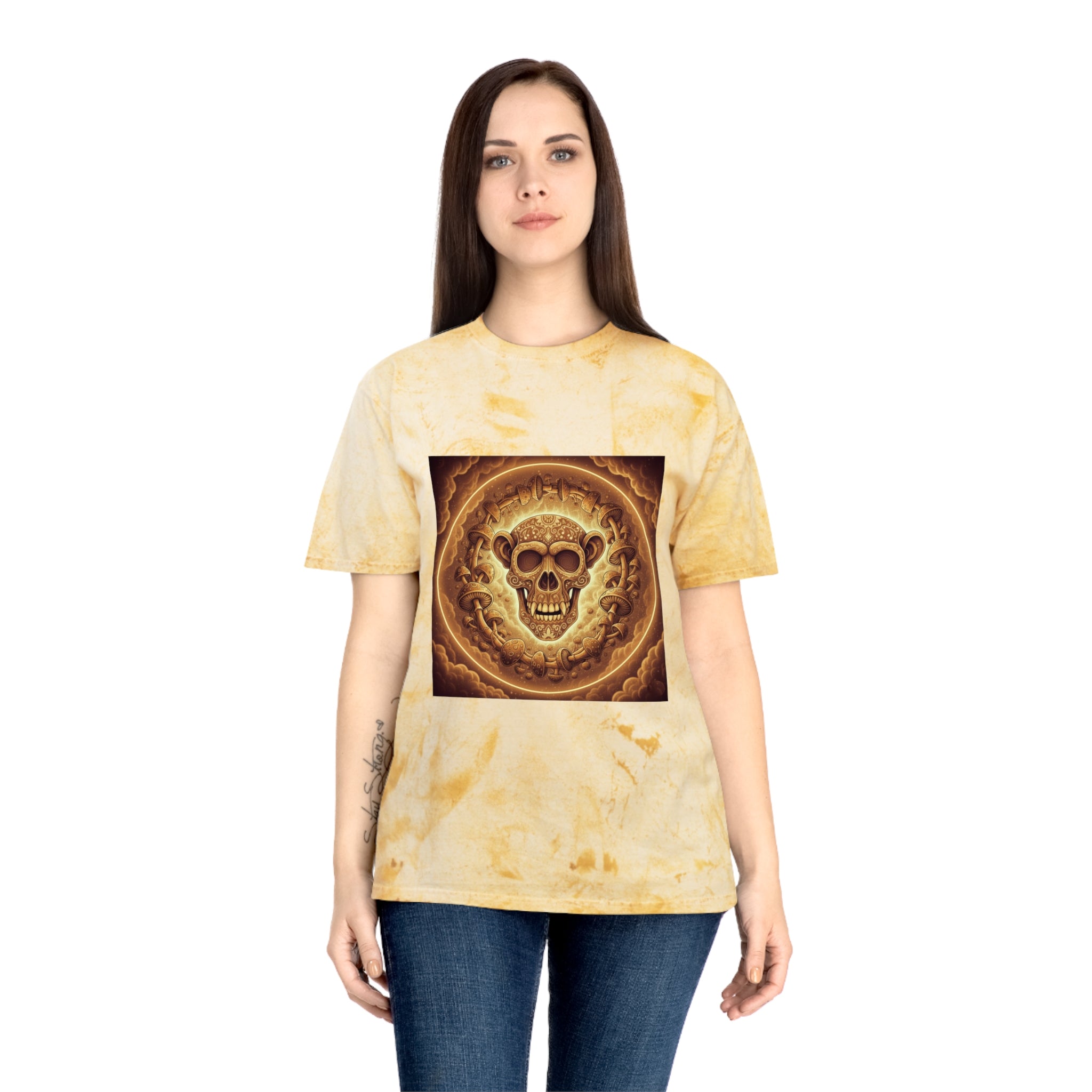 Colorful Skull Art T-Shirt, Unique Graphic Tee, Unisex Casual Wear, Festival Fashion, Edgy Streetwear