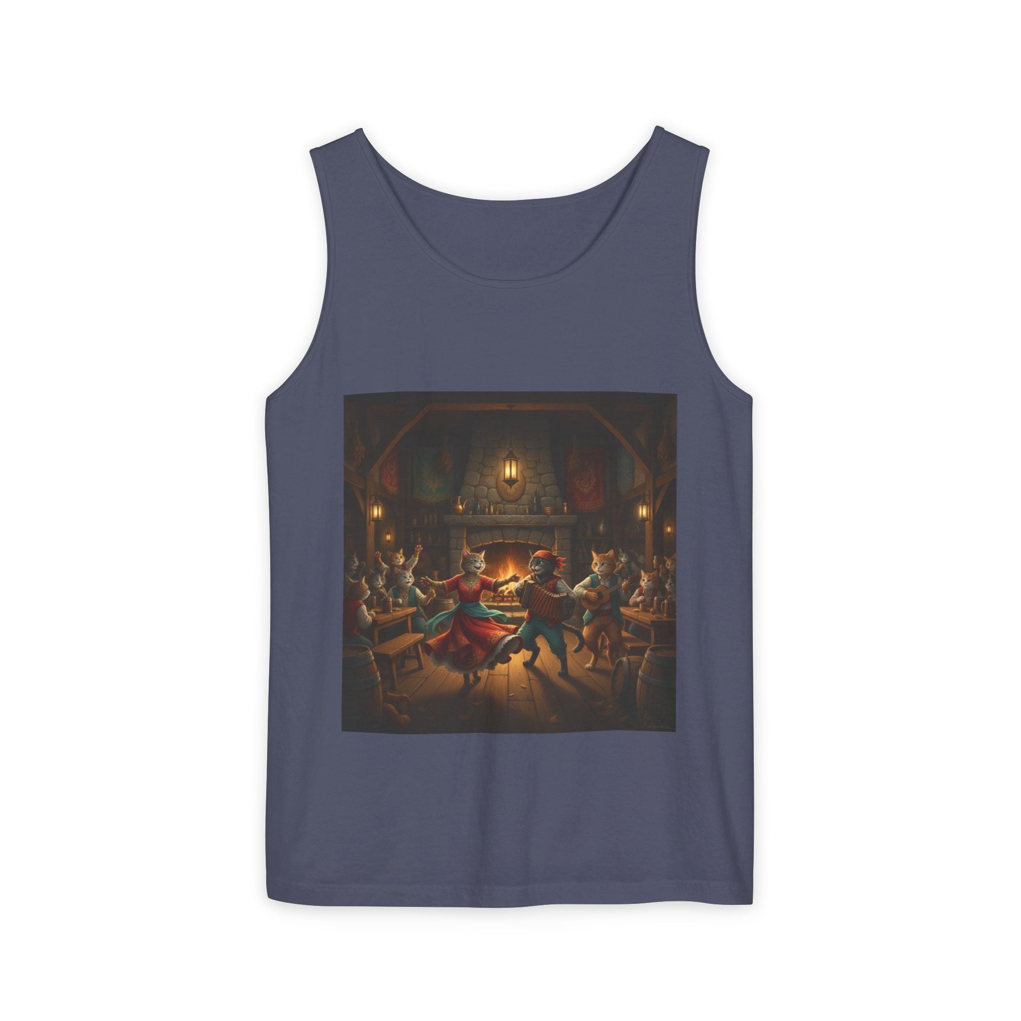 Tank Top with Gypsy Dancing Cats Design