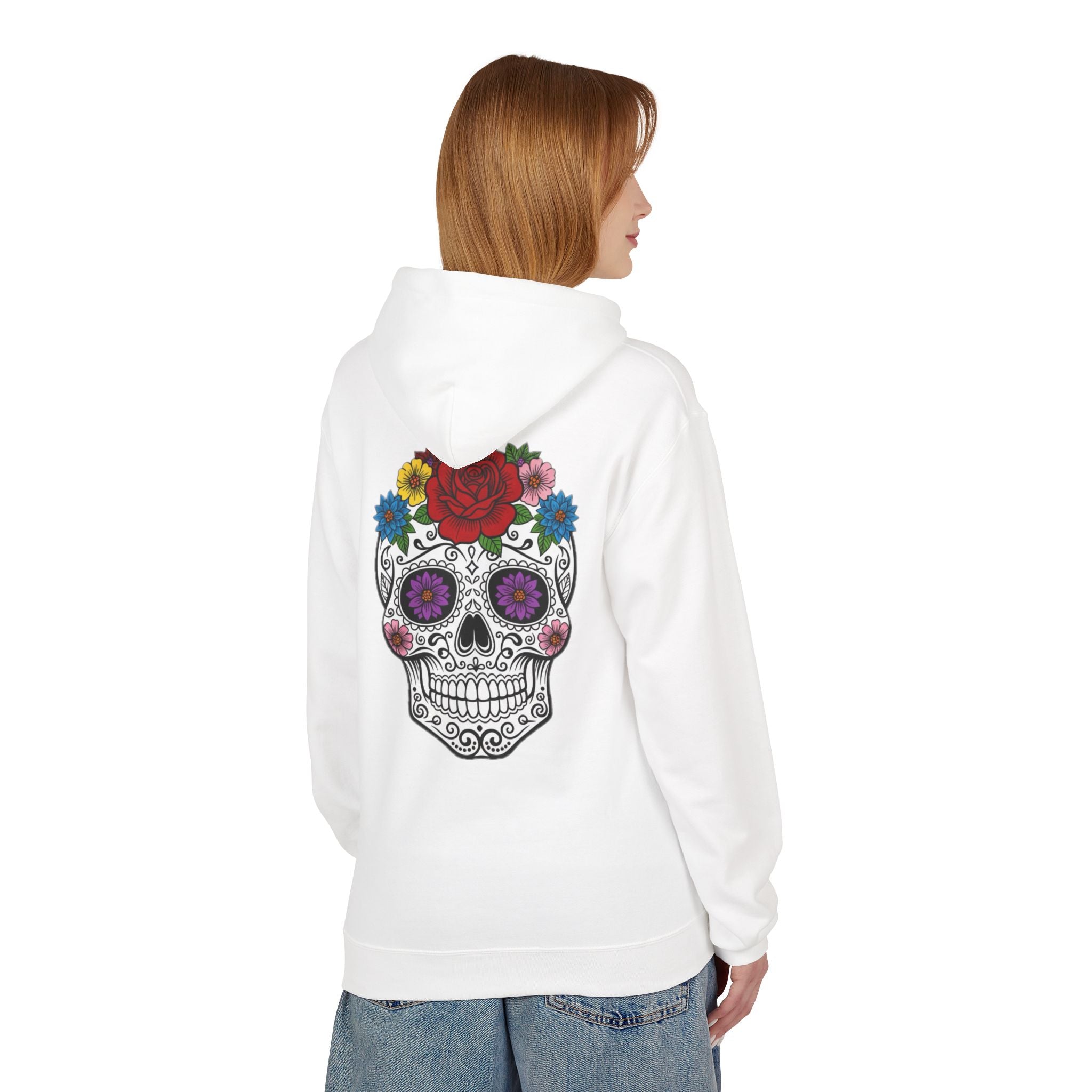 Bohemian Floral Skull Hoodie, Casual Unisex Sweatshirt, Trendy Gift for Her, Music Festival Apparel, Halloween Costume