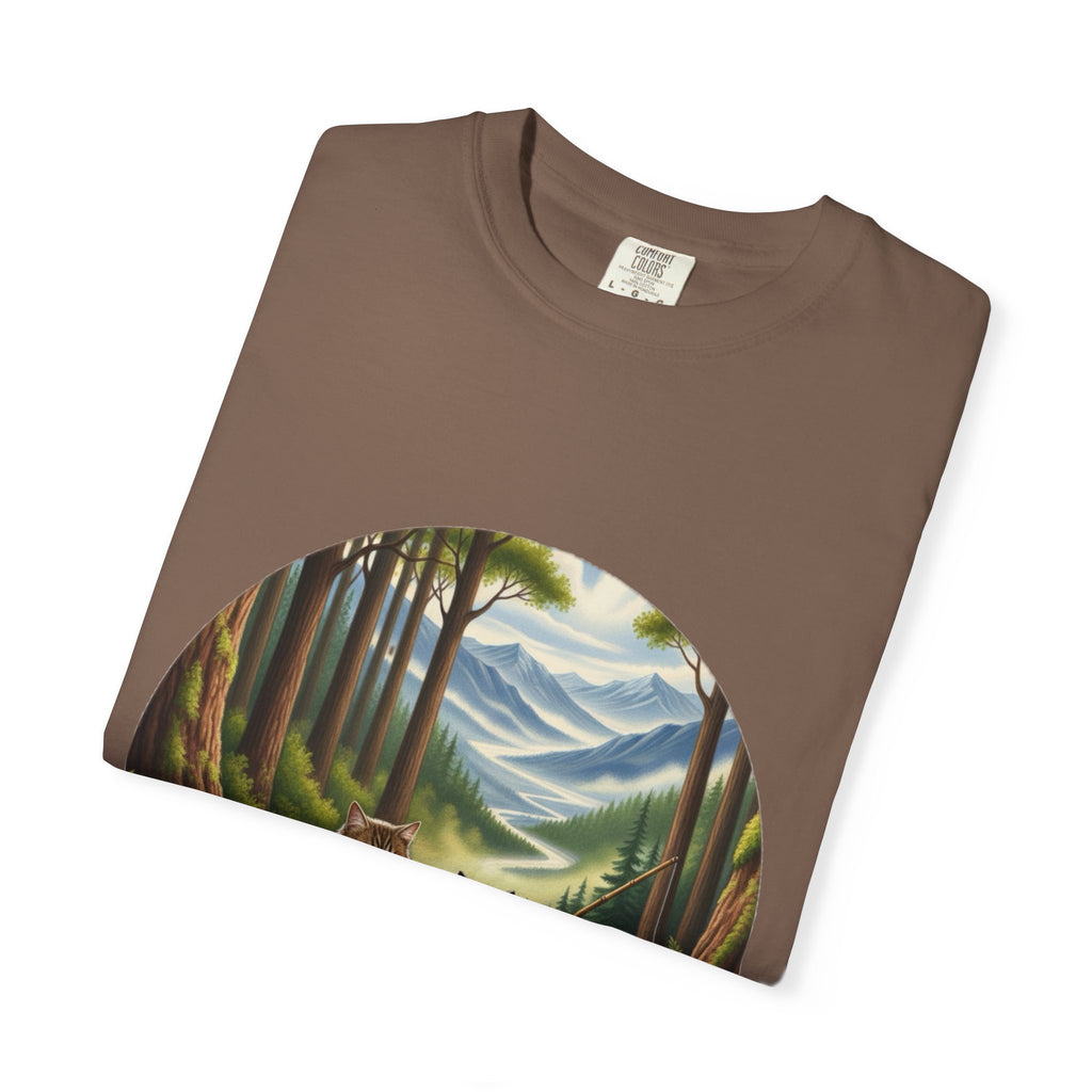 Cat Lover T-Shirt - Two Cats Enjoying Mountain Stream