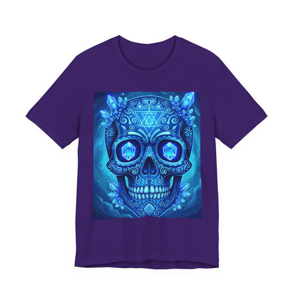 Vibrant Skull Art Tee, Unisex Tee, Graphic T-Shirt, Festival Wear, Halloween Shirt, Bohemian Style