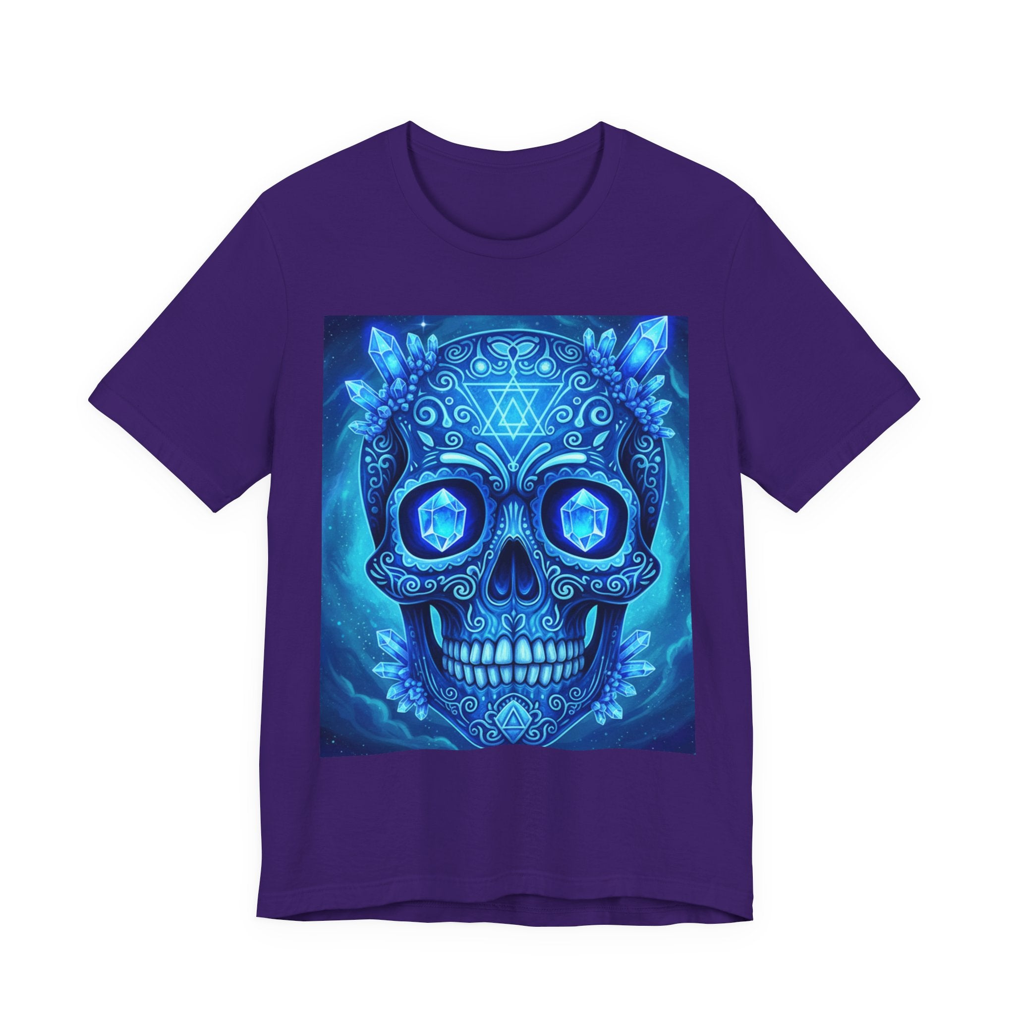 Vibrant Skull Art Tee, Unisex Tee, Graphic T-Shirt, Festival Wear, Halloween Shirt, Bohemian Style