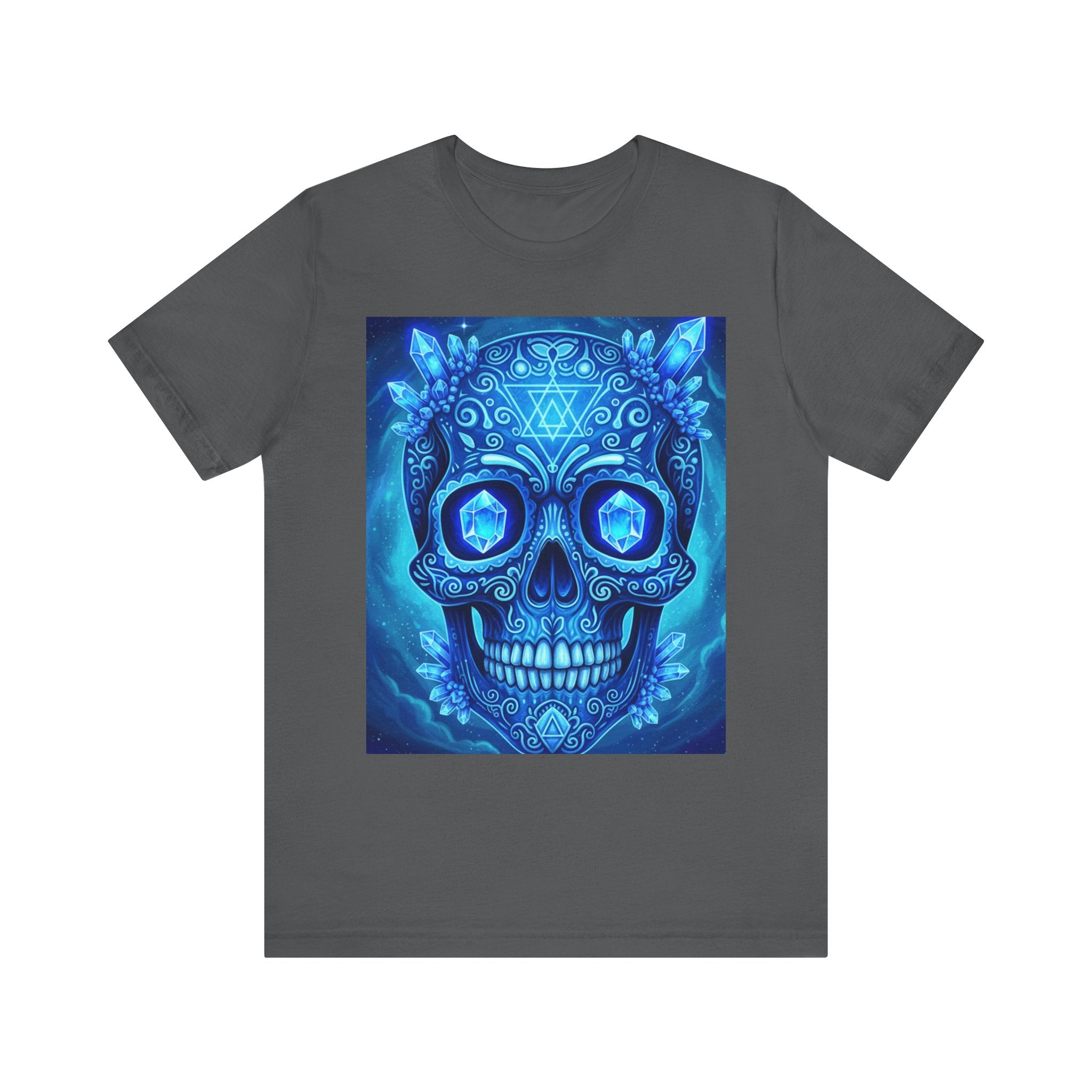 Vibrant Skull Art Tee, Unisex Tee, Graphic T-Shirt, Festival Wear, Halloween Shirt, Bohemian Style