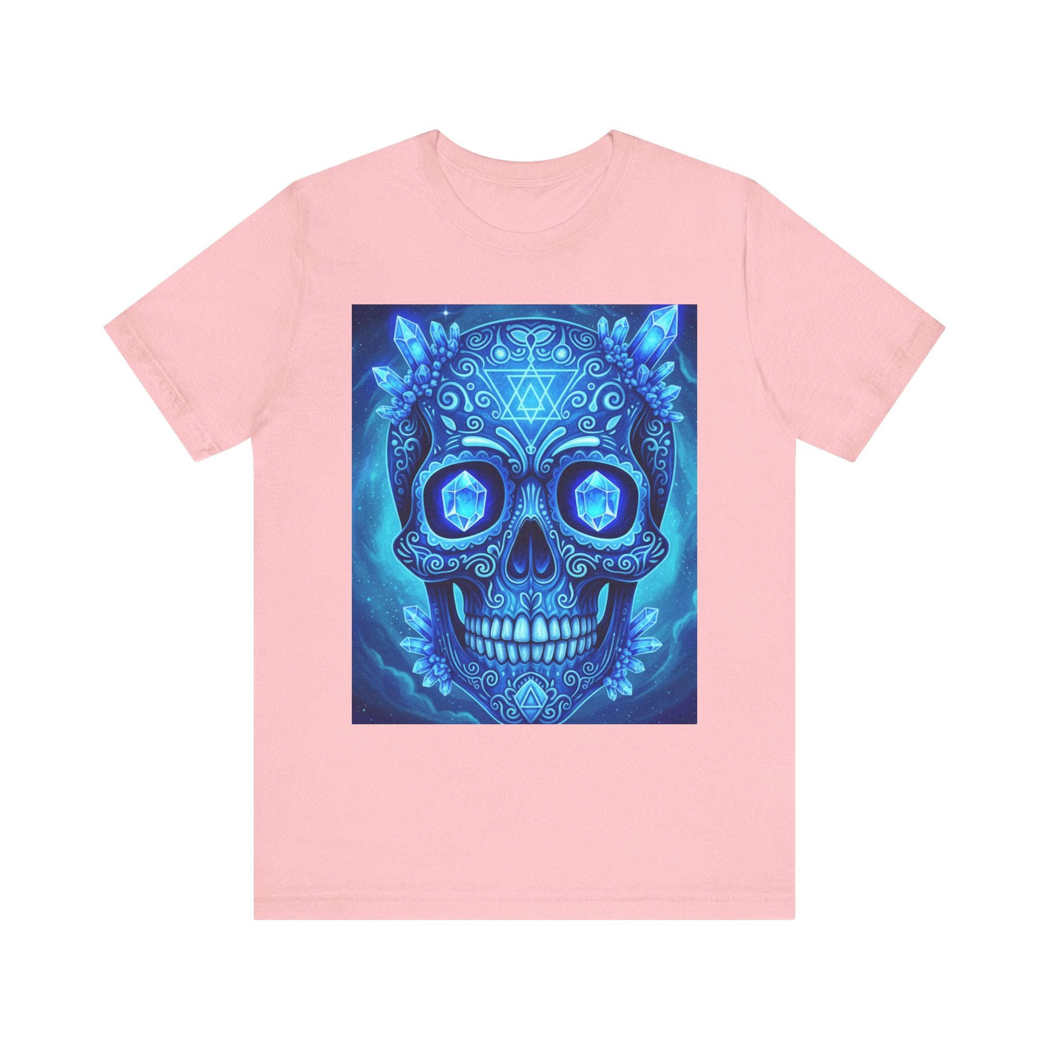 Vibrant Skull Art Tee, Unisex Tee, Graphic T-Shirt, Festival Wear, Halloween Shirt, Bohemian Style