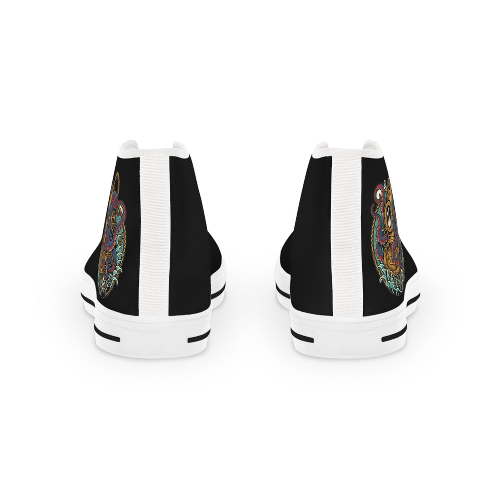Stylish High Top Sneakers - Colorful Heart Design, Casual Footwear, Streetwear, Love Gifts, Unique Weekend Style