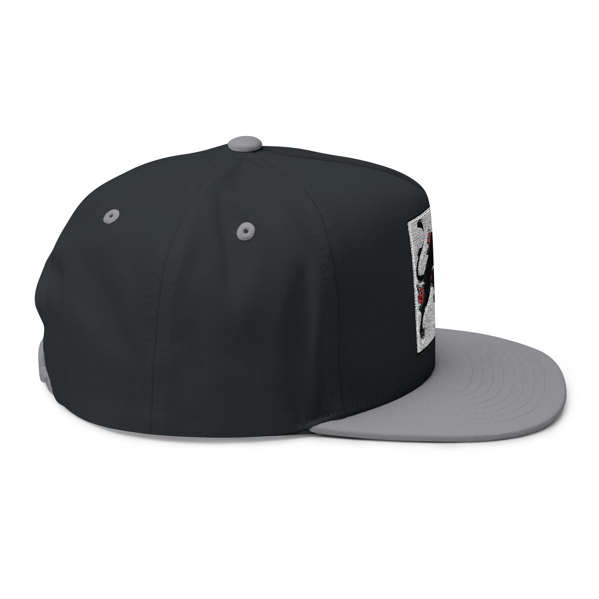 Stylish Embroidered Flat Bill Cap - Panther Design, Streetwear, Gift for Him, Accessory for All Occasions