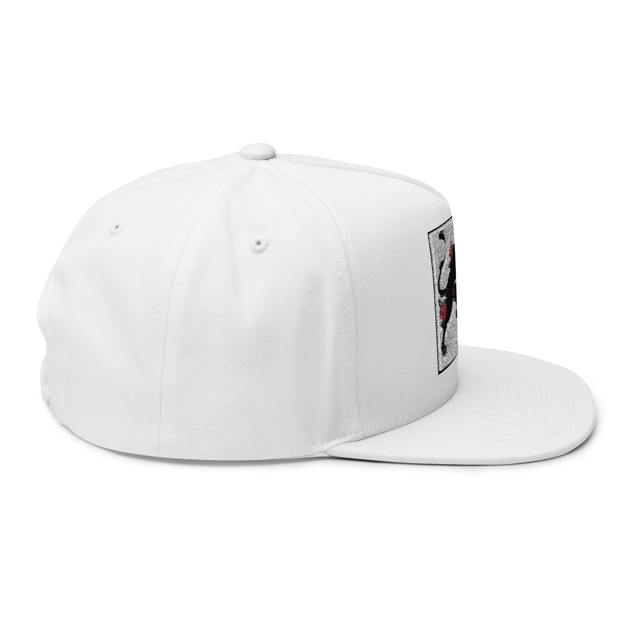 Stylish Embroidered Flat Bill Cap - Panther Design, Streetwear, Gift for Him, Accessory for All Occasions