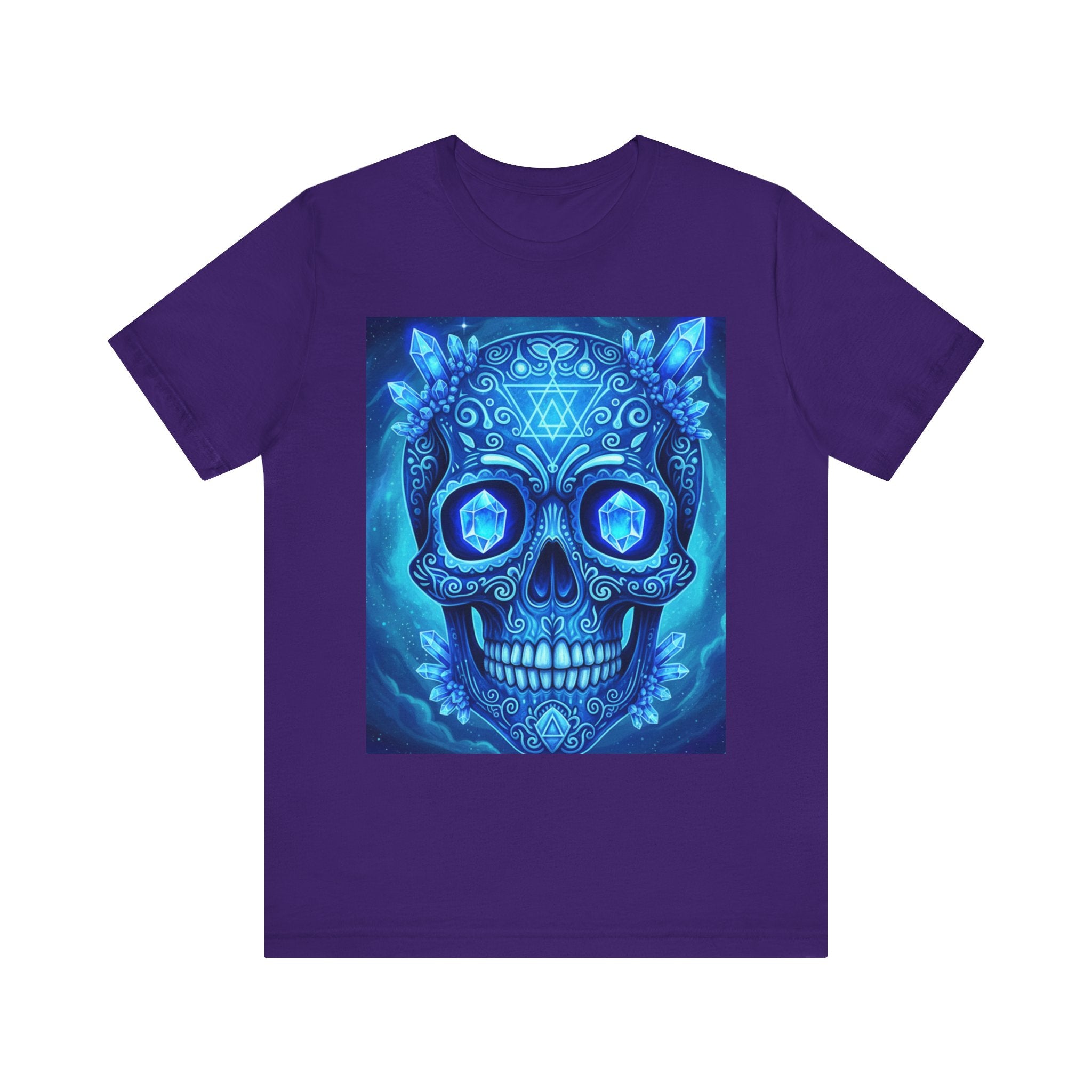 Vibrant Skull Art Tee, Unisex Tee, Graphic T-Shirt, Festival Wear, Halloween Shirt, Bohemian Style