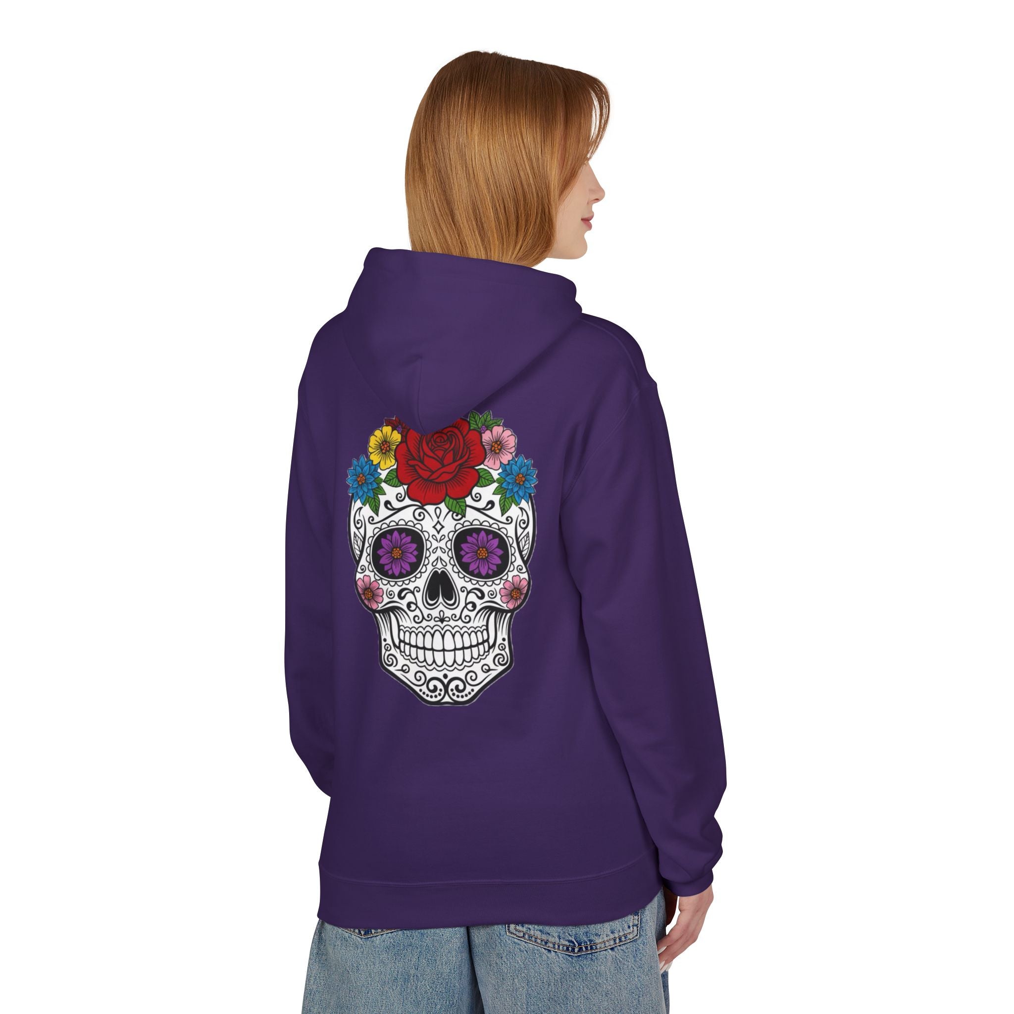 Bohemian Floral Skull Hoodie, Casual Unisex Sweatshirt, Trendy Gift for Her, Music Festival Apparel, Halloween Costume