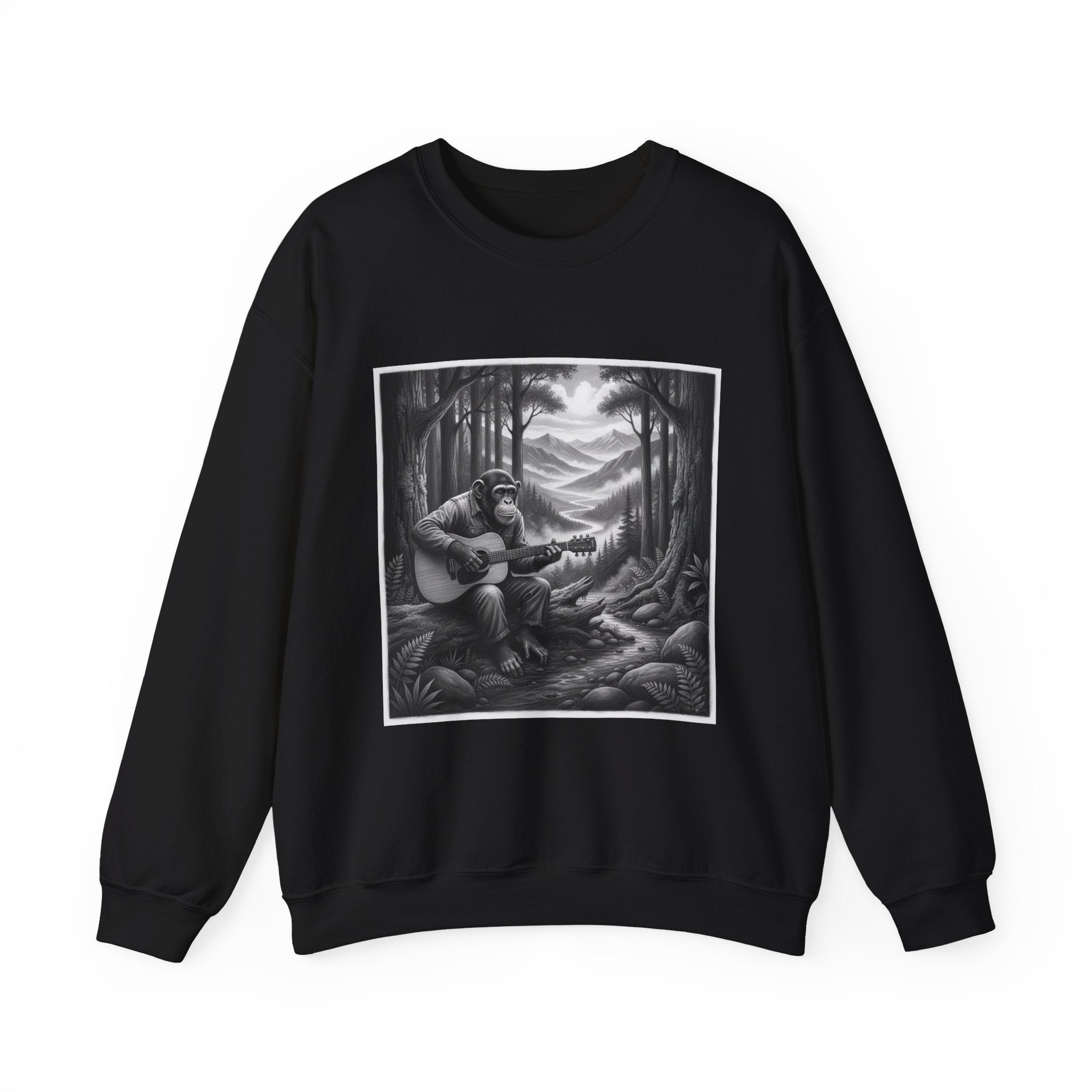 Cozy Wilderness Themed Sweatshirt, Unisex Heavy Blend Crewneck, Music Lover Gift, Nature Inspired Apparel, Perfect for Fall, Hiking, Camping