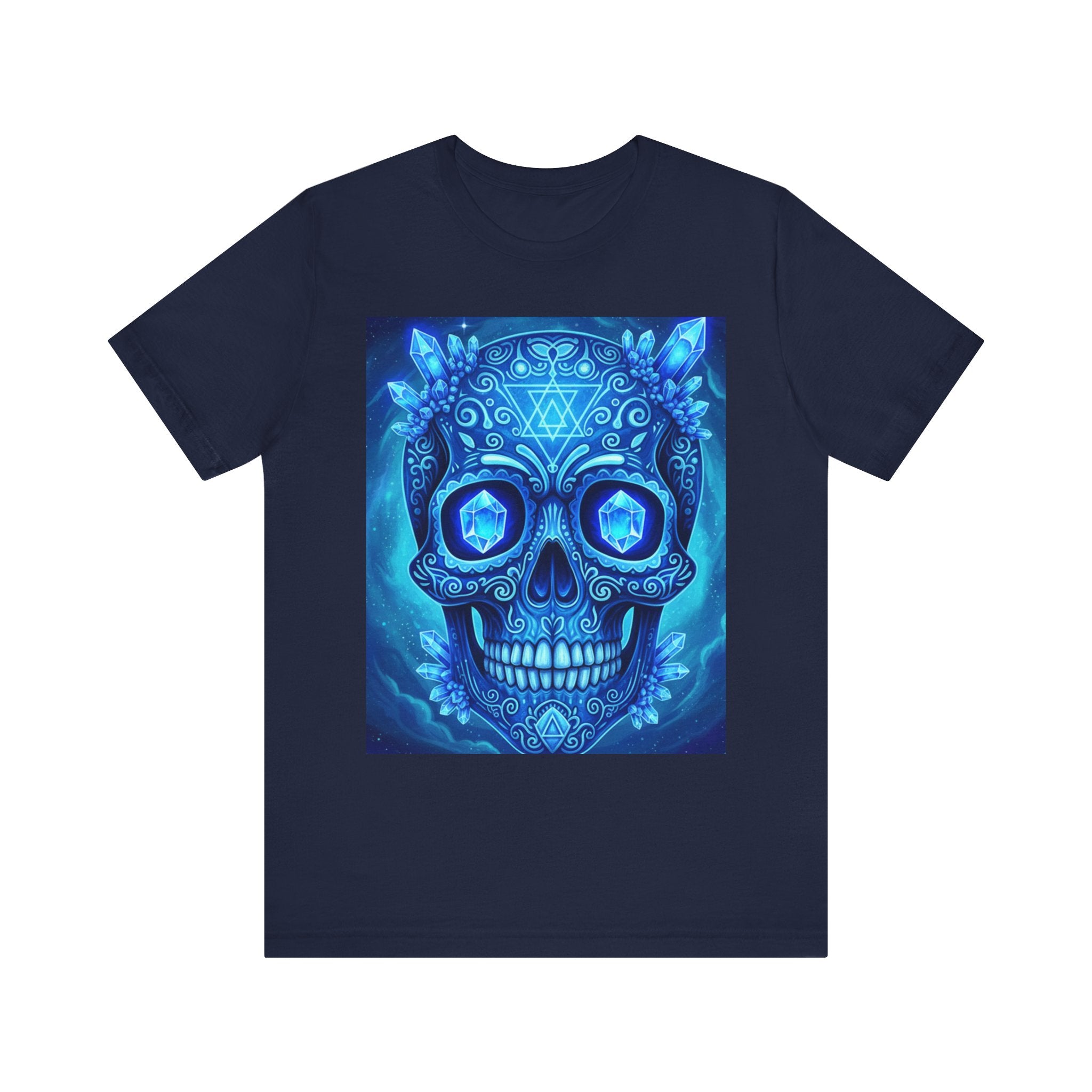 Vibrant Skull Art Tee, Unisex Tee, Graphic T-Shirt, Festival Wear, Halloween Shirt, Bohemian Style
