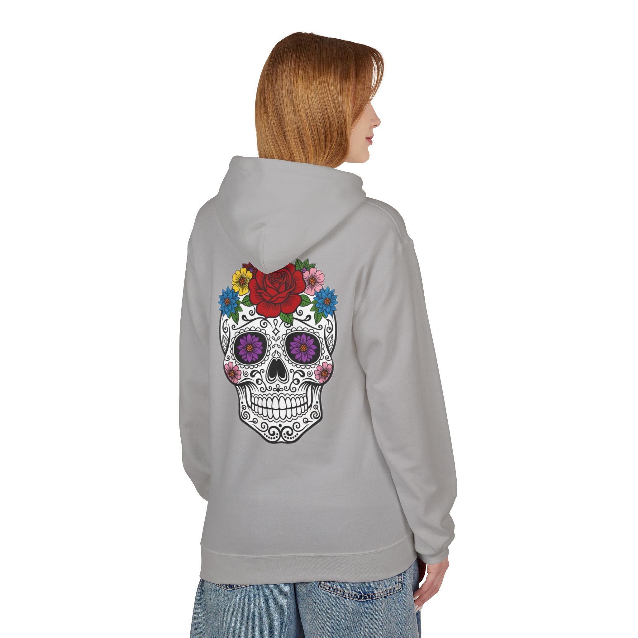 Bohemian Floral Skull Hoodie, Casual Unisex Sweatshirt, Trendy Gift for Her, Music Festival Apparel, Halloween Costume