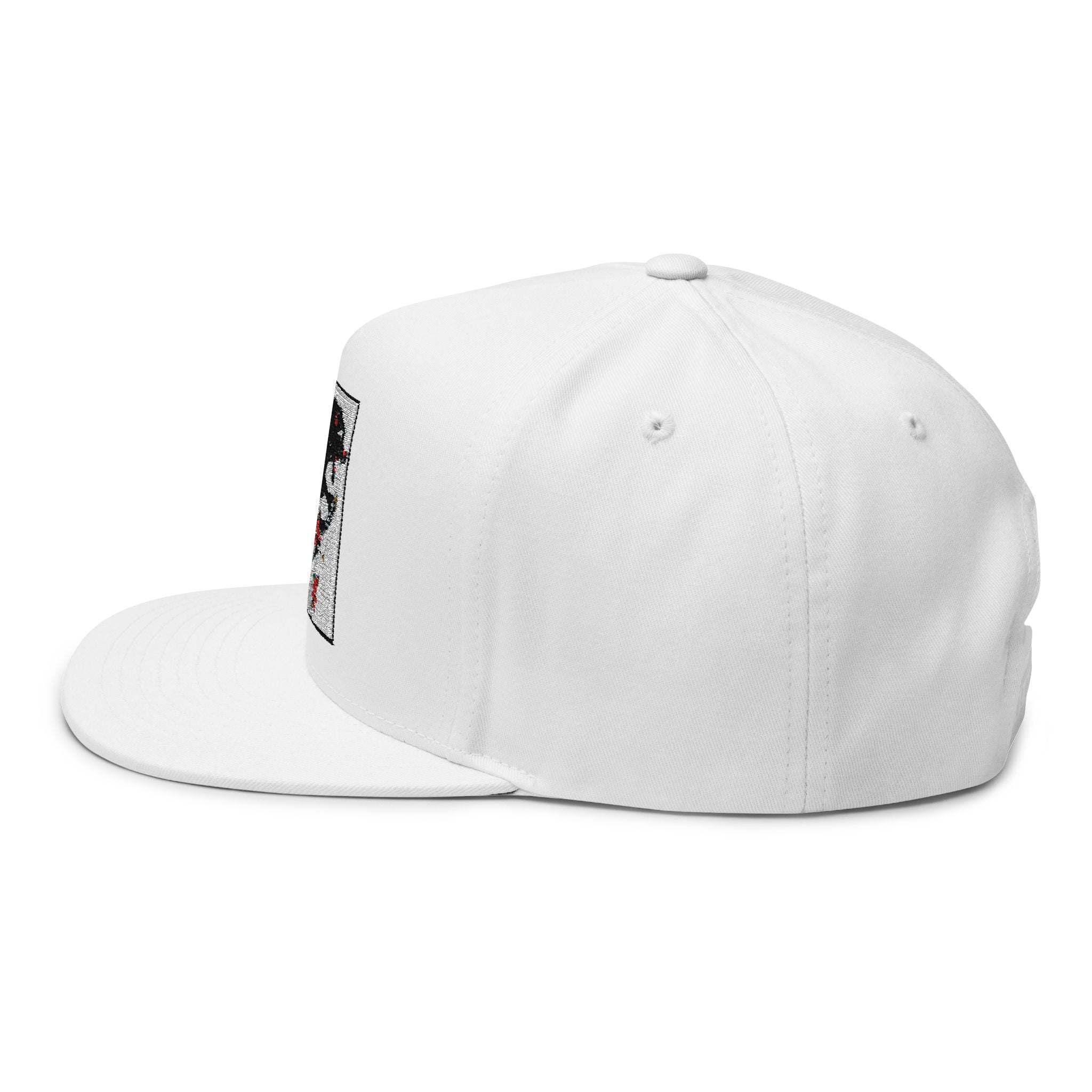 Stylish Embroidered Flat Bill Cap - Panther Design, Streetwear, Gift for Him, Accessory for All Occasions