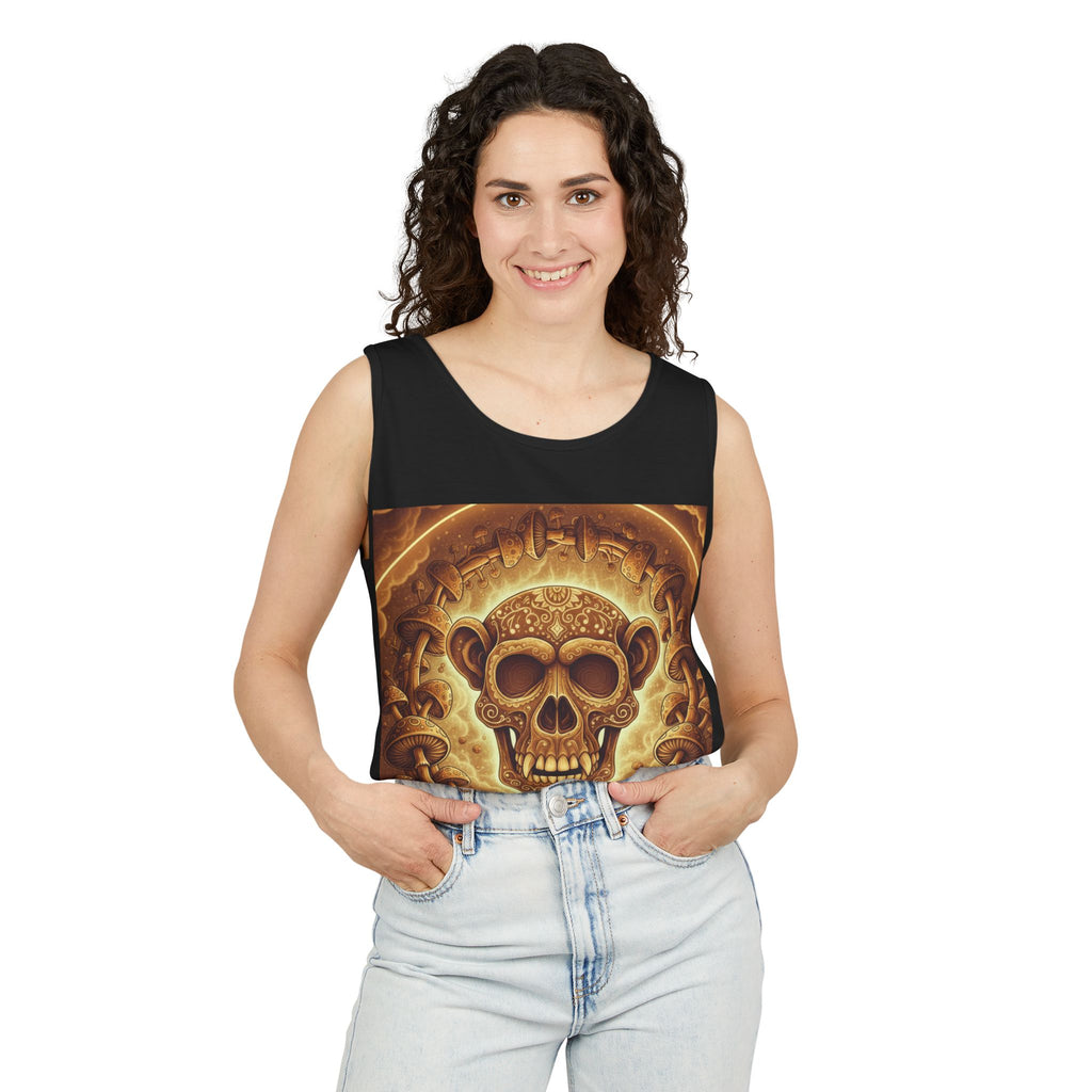 Tank Top - Chimp Sugar Skull Mushrooms Design