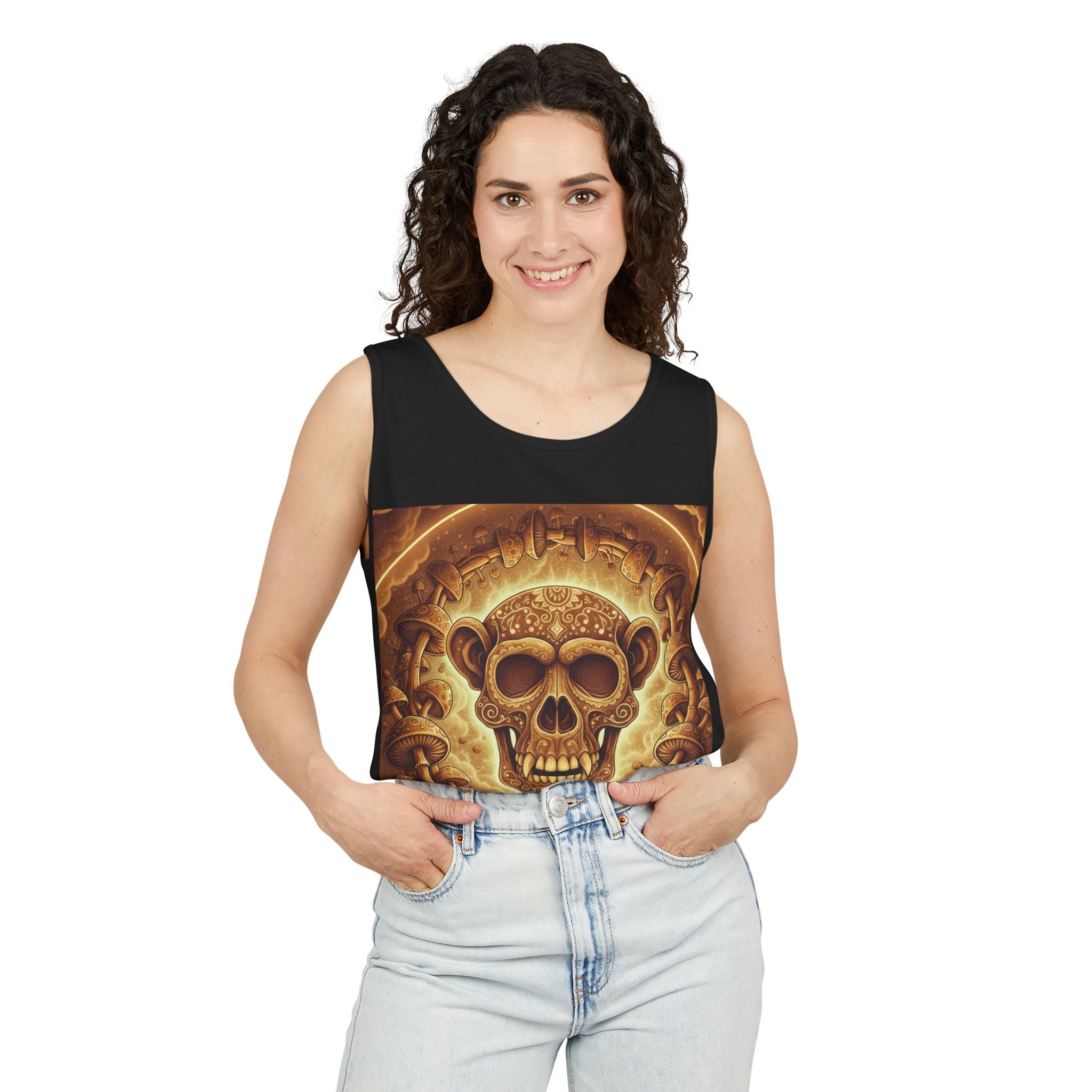 Tank Top - Chimp Sugar Skull Mushrooms Design