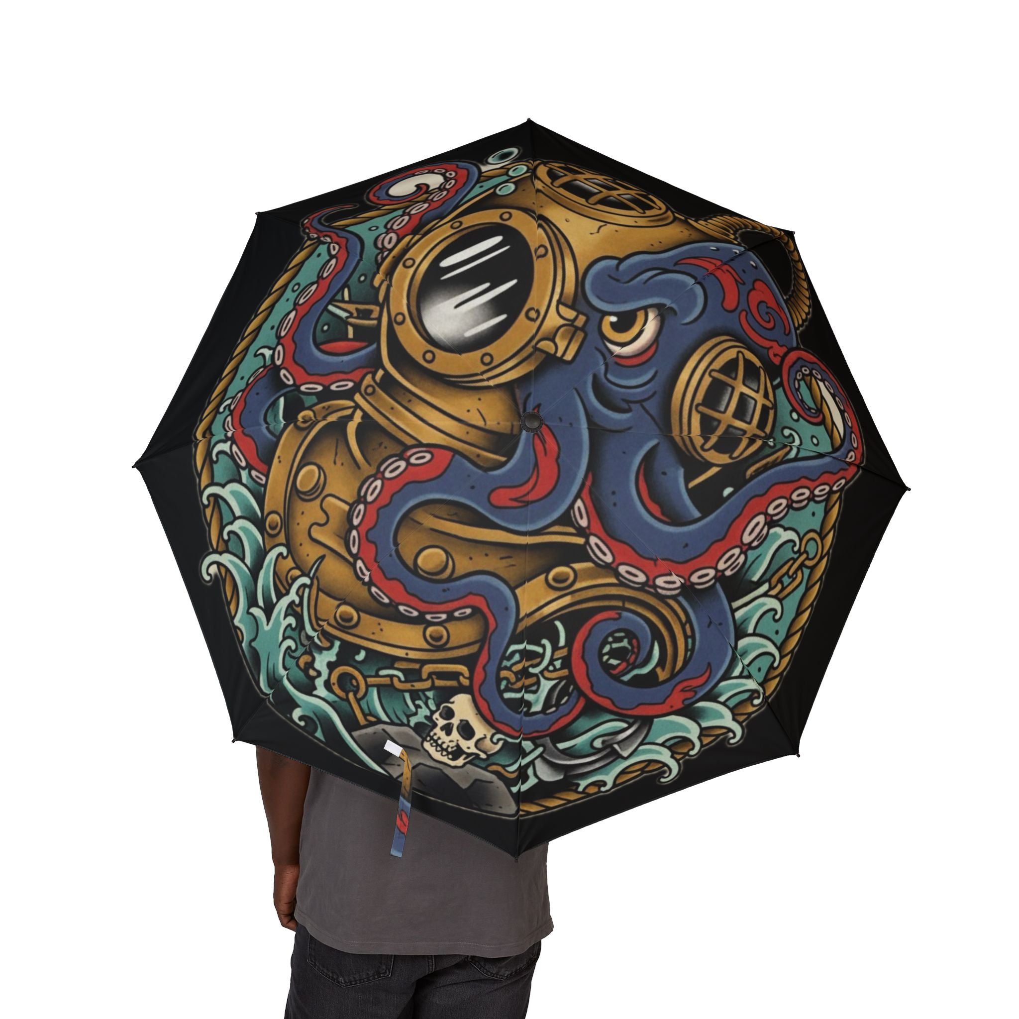 Octopus Design Semi-Automatic Umbrella, Stylish Rain Gear, Unique Gift, Outdoor Accessory, Fun Rainy Day Essential