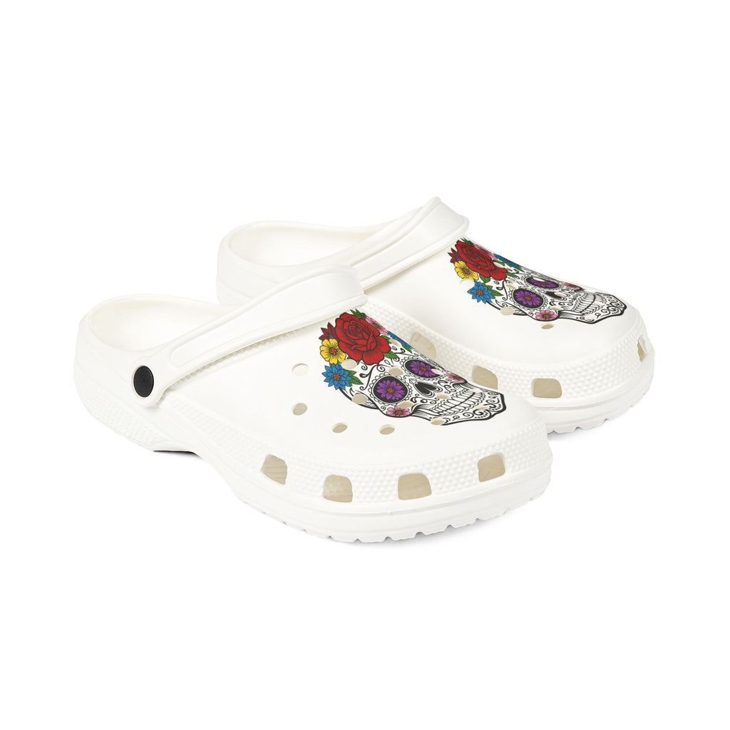 Colorful Skull Printed EVA Foam Clogs | Funky Comfort Footwear, Casual Summer Shoes, Gift for Festivals, Fun Outfits, Lightweight Slip-Ons